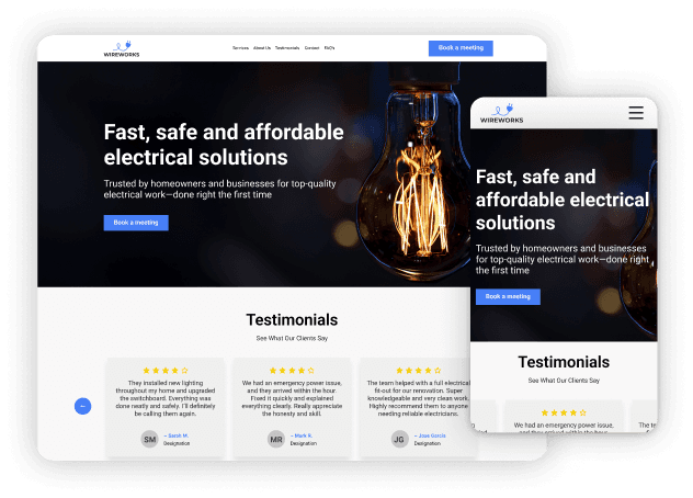 Instant website ready to go